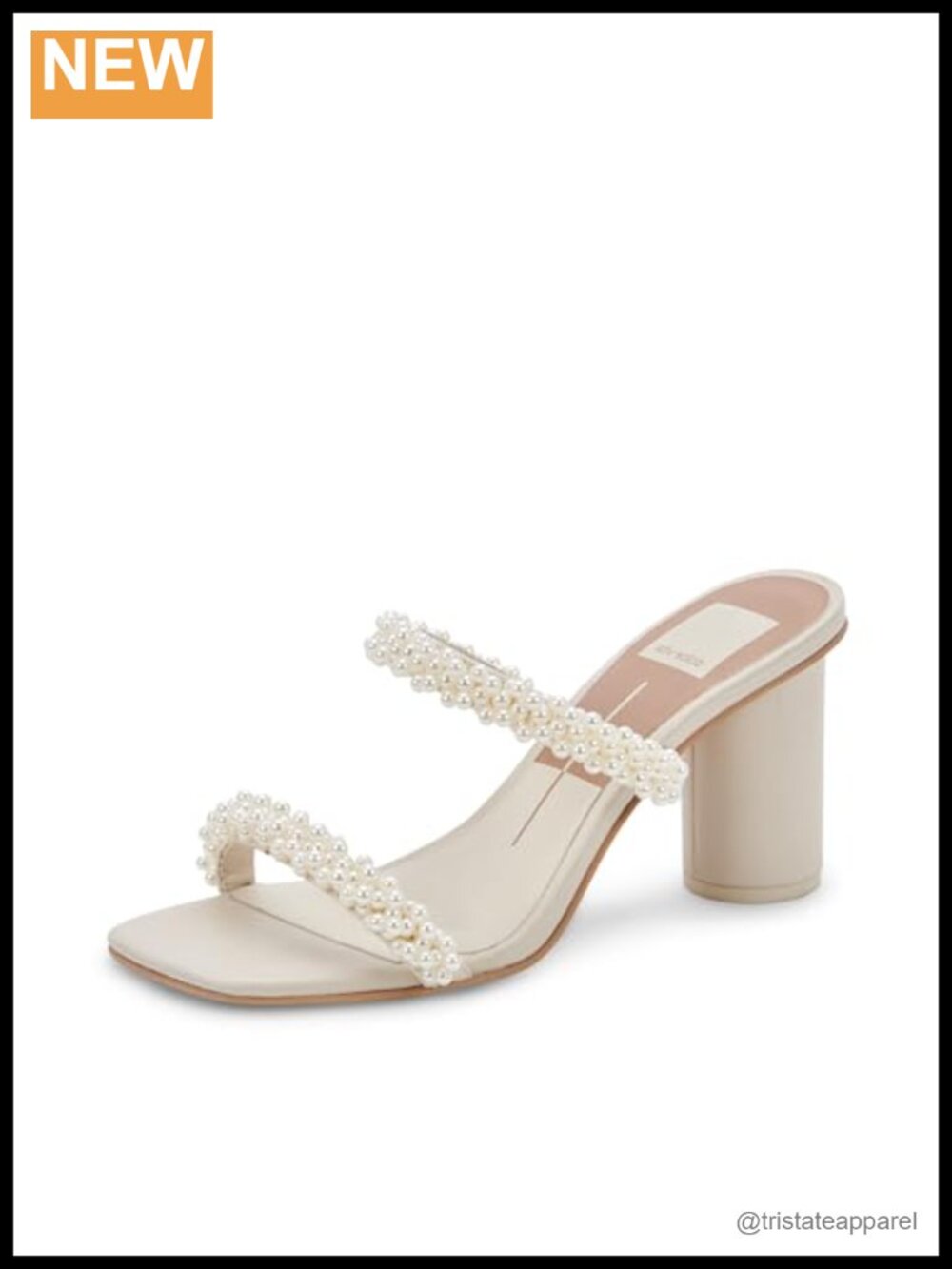 Pearl Beaded Block Heel Mule